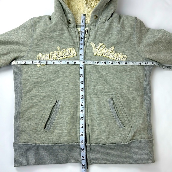 Freedom 2 Be American Vintage 2 way Zip Hoodie Jacket. Sherpa Lined. X-Large. - Picture 9 of 10